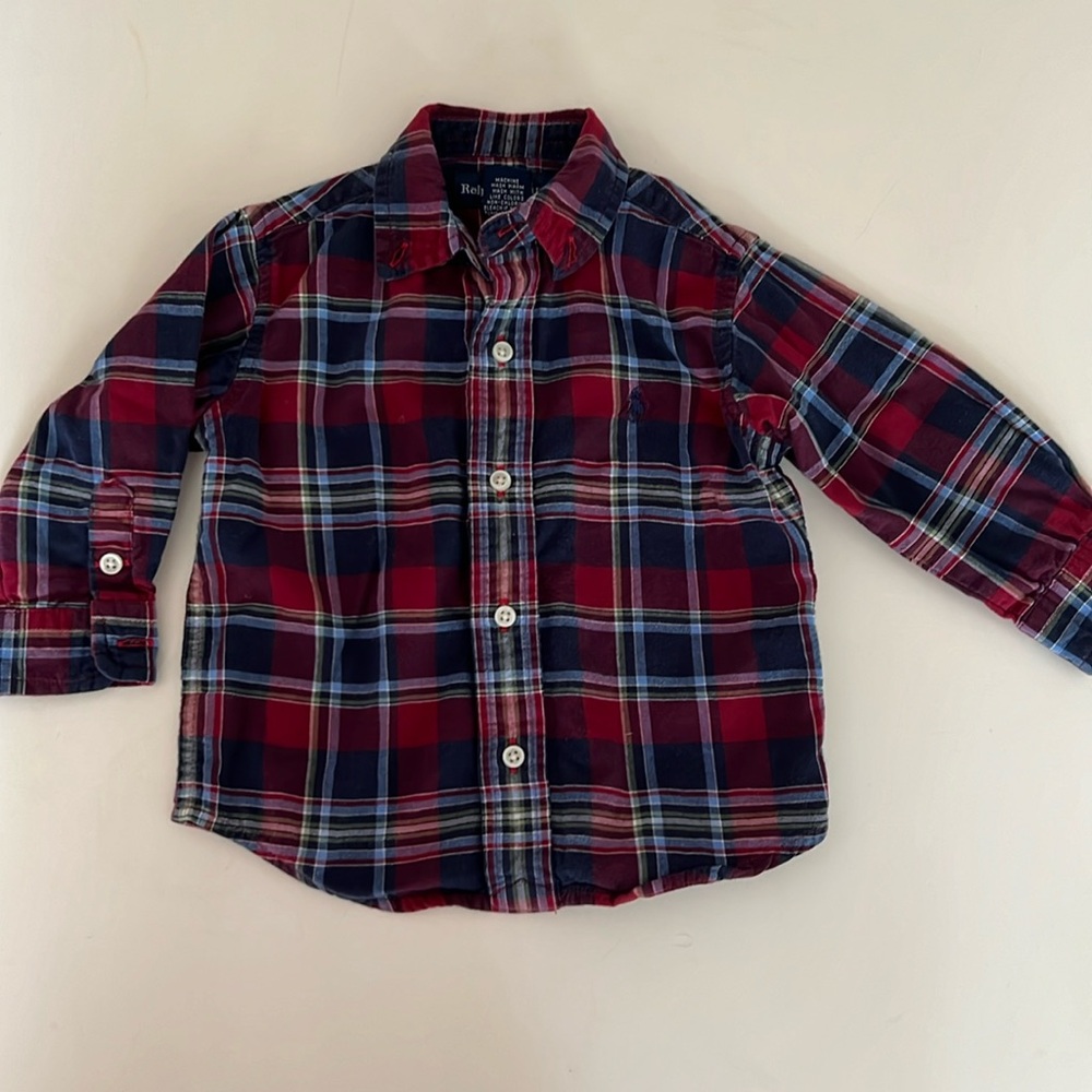 Ralph Lauren plaid button up 18 months